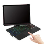 360 Grad drehbare BT-Tastatur für wiederaufladbare kabellose Tastatur und Maus mit 7-Farben-Hintergrundbeleuchtung für iPad 10,2/10,5 Zoll