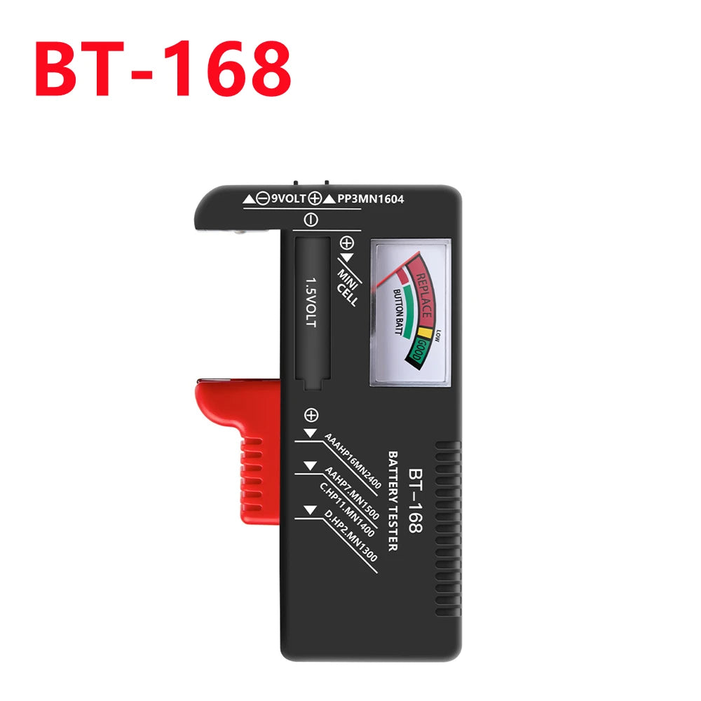 Digitaler Batterietester mit LCD-Display – für AA, AAA, C, D, 9V & Knopfzellen