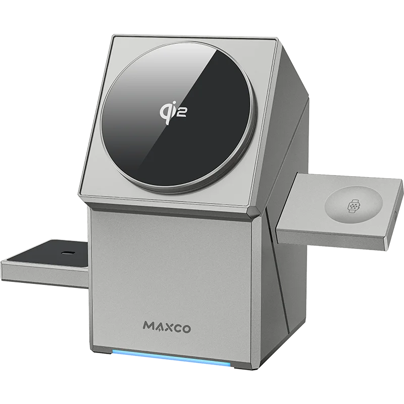 Qi2 3-in-1-Wireless-Ladegerät mit automatisch rotierendem Magic Cube Dock für iPhone 16/15/14 Pro Max, AirPods und IWatch-Schnellladung