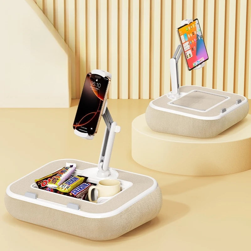 Oatsbasf Kissenständer mit Stauraum 360° °   Drehbarer Clip-Ständer für 4,7–13 Zoll große Telefon-Tablets, Kindle 15 Zoll Laptop-Kissen, Schoßschreibtisch