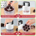 7-in-1 Kirschentkerner – Multifunktional, Spülmaschinenfest & Anti-Spritz | Schwarz & Weiß