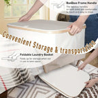 160 l extra großer Wäschekorb mit Deckel, 3 Gitter, Innentaschen, Wäschekorb, Griffe, Klassifizierungsetiketten, faltbarer Wäschekorb