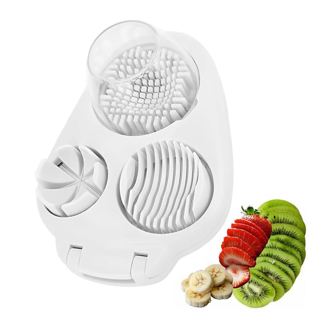 Eierschneider, 3-Wege-Schneider für gekochte Eier, Edelstahldraht, Multifunktions-Küchenmaschine, Küchenzerkleinerer, Werkzeug mit Behälter