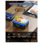 EMECE-Kabellose elektrische Lunchbox, wiederaufladbarer, selbsterhitzender Speisenwärmer mit 16000-mAh-Akku
