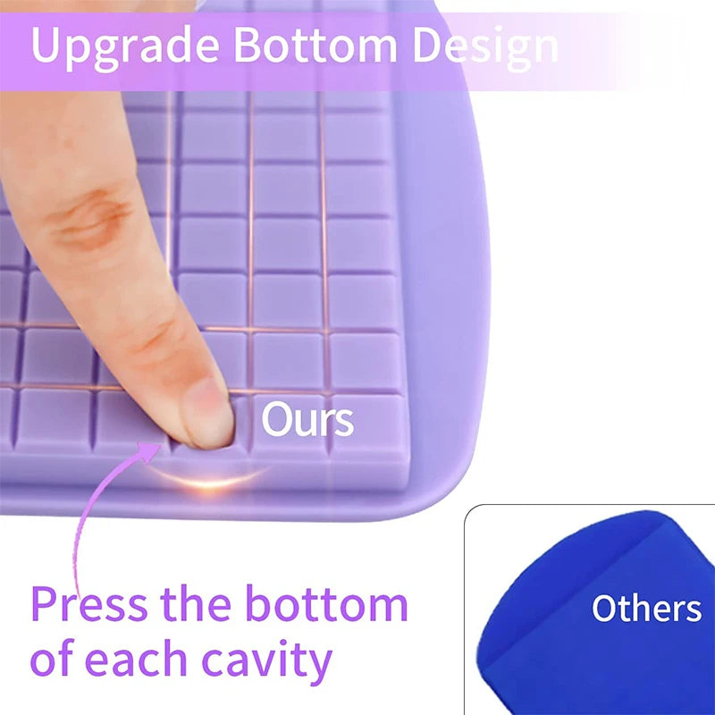 LMETJMA Mini-Eiswürfelformen aus Silikon, 160 zerkleinerte Eiswürfelformen, leicht zu lösender kleiner Eiswürfel zum Kühlen von Whiskey-Cocktails JT42