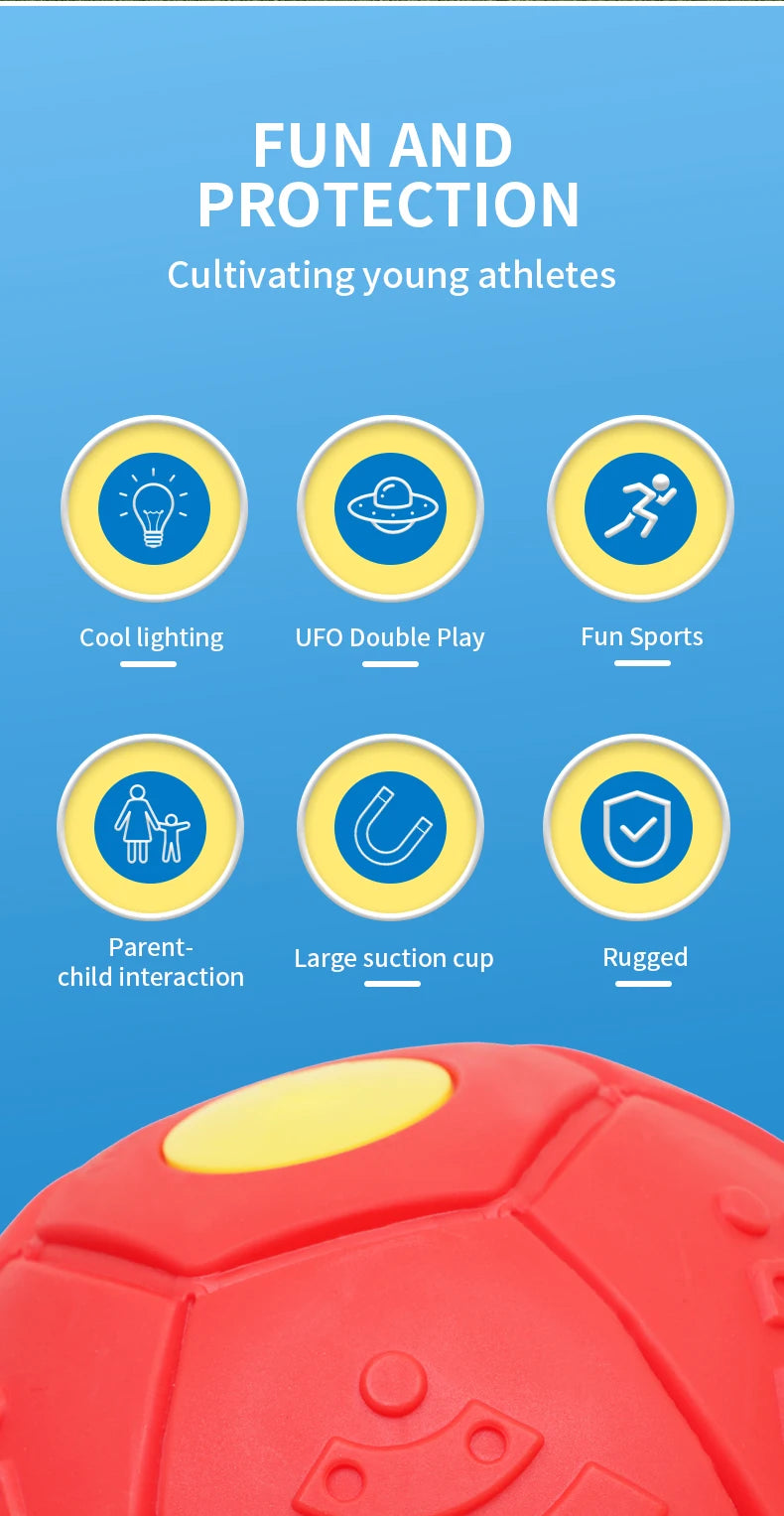 Verformbare fliegende Untertasse, Ball, magisches Entlüftungsspielzeug für Kinder, Outdoor/Indoor, Eltern-Kind-Fußdruckentlastung, Stress, Dekompressionsgeschenk