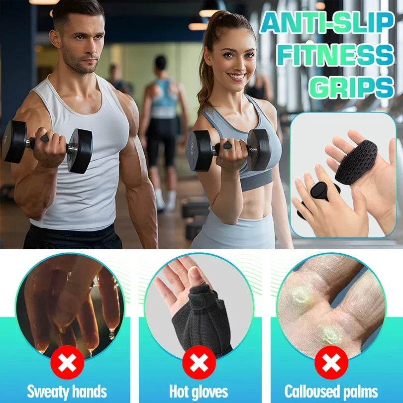 2 Stück rutschfeste Griffpolster aus Silikon fürs Fitnessstudio – Ergonomische Handschützer mit hochdichtem, strukturiertem Design