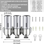 Manueller Flüssigseifenspender, doppelt/dreifach, 500 ml, Wandmontage, Shampoo-Behälter, Seifen- und Gelspender, Badezimmerzubehör