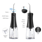 Sejoy Wasserflosser Dental Akku für die Zahnreinigung, 5 Modi, Munddusche, Zahnspangen, Zahnseide, Reiniger, tragbar, für Reisen nach Hause