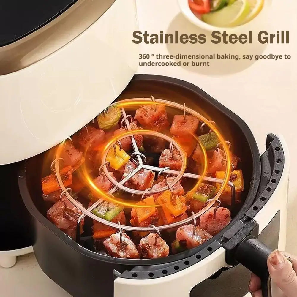 Edelstahl-Spießhalter für Air Fryer & BBQ – Vertikales Kebab-Rack, 13 oder 25 Spieße