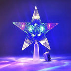 15 cm Weihnachten Leuchtende Baum Topper fünfzackigen Stern Transparente LED Glänzende Lampe Weihnachten Bunte TopStar Ornamente Navidad decora