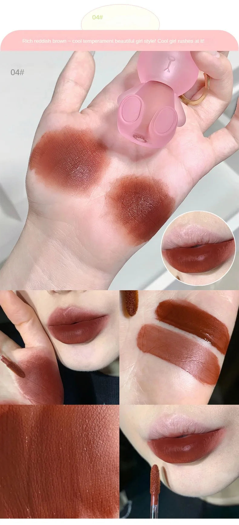 Niedlichen Kaninchen Samt Lippen schlamm matt Sommer Lip gloss Parität Lippenstift Student Make-up Kosmetik