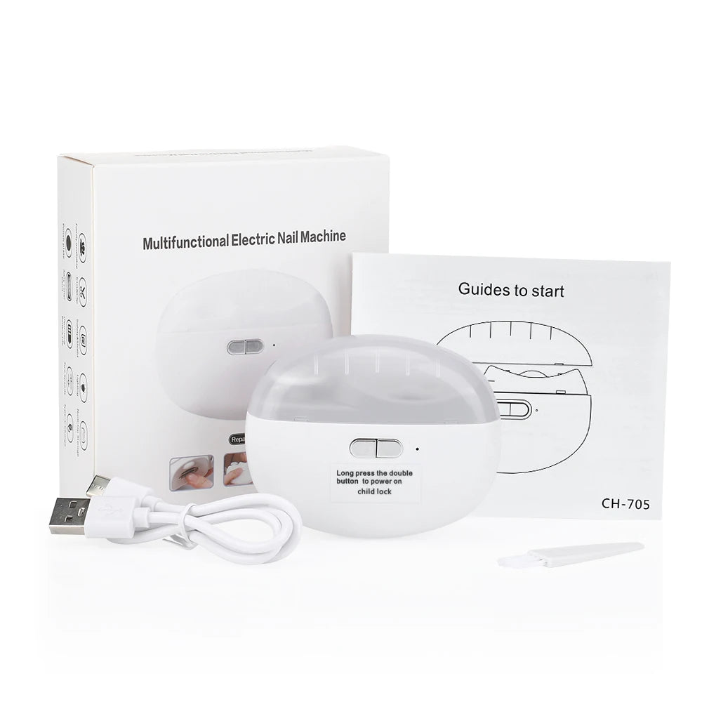 Elektrischer Nagelknipser, automatischer Aniküre-Trimmer mit Licht, für Erwachsene, Baby, Fingernagel, Zehenschere, Pediküre, Polieren, Nagelschneider