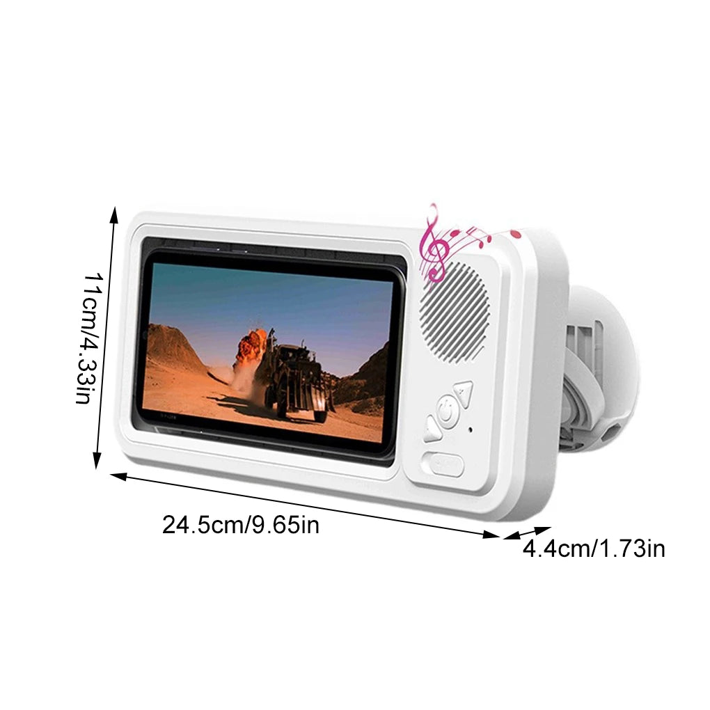 Dusch-Telefonhalterung mit Bluetooth-Lautsprecher, 360-Grad-Drehung, Wandhalterung für die Dusche, wasserdicht, beschlagfrei, für 4–6,9 Zoll große Handys