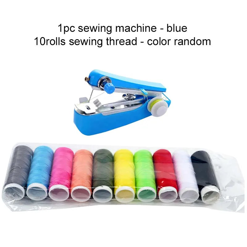Mini Nähmaschine – Tragbar mit 10 Garnrollen | Handnähmaschine für Reise & Haushalt