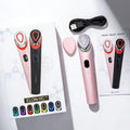 7-in-1 Gesichts-Schönheitsgerät – 7 Lichttherapie-Modi, Vibrationsmassage, USB-C | CE | Anti-Aging & Hautpflege | Rosa & Schwarz