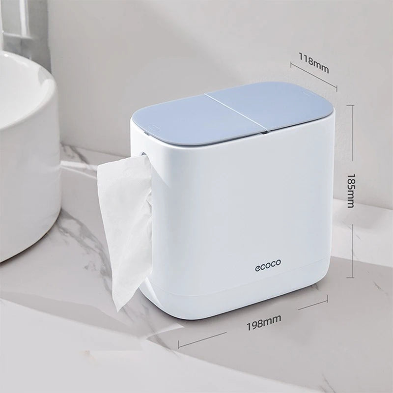 Hochwertige Taschentuchbox für Wohnzimmer, multifunktional, mit Schublade und Abfalleimer (2-in-1-Funktion)