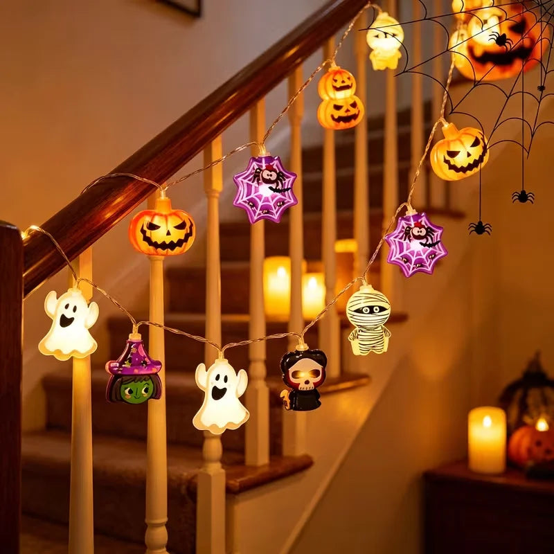 Halloween LED-Lichterkette – Geister, Kürbisse & Skelette | 1,5m / 3m / 4,5m