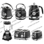 Retro-Frühstücksset, Geräte, 4-Scheiben-Toaster, elektrischer Wasserkocher und Toaster-Set, Saftmixer