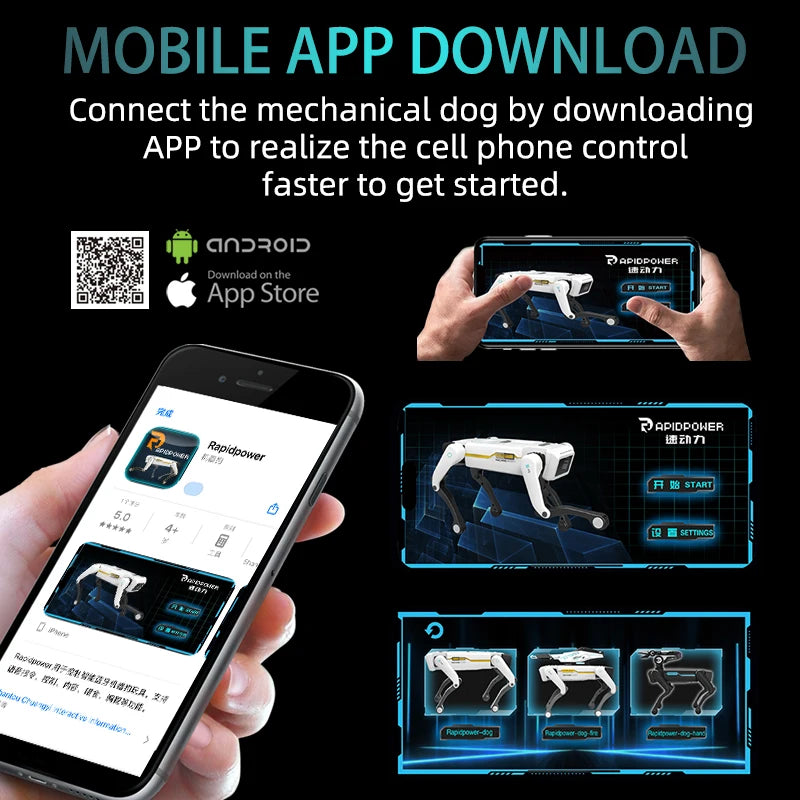 Teeggi Multifunktions-RC-mechanischer Hund, elektrischer RC, intelligenter Roboterhund mit Revolver, Lernspielzeug, bionisches intelligentes Roboter-Spielzeug, Geschenk