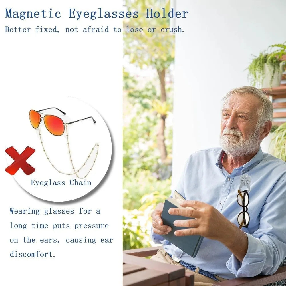 Magnetischer Brillenhalter – Silikon-Clip für Kleidung, Unisex