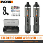 Worx WX242 Elektroschrauber-Set, intelligenter Akku-Bohrschrauber, Schraubendreher, USB-Ladegriff, 30-teiliges Set, Elektroschrauber