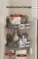 Badezimmer-Ecklagerregal, Saugnapf, Halterung an der Wand, Dusch-Caddy-Box, abnehmbares Badezimmer, Küche, Toilette, Organizer-Rack