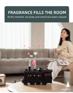 Kreativer Vintage-Zug-Lokomotive-Luftbefeuchter, Aroma-Diffusor, Sprühgerät mit Quallen-Rauchring für die Aromatherapie mit ätherischen Ölen