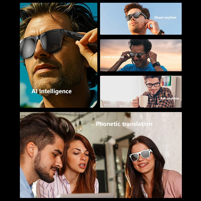 OPPO 2025 100 MP Kamera, intelligente KI-Brille, wasserdicht, Bluetooth, Anruf, Musik spielen, intelligente Brille, Bilder identifizieren, verwenden Sie ChatGPT