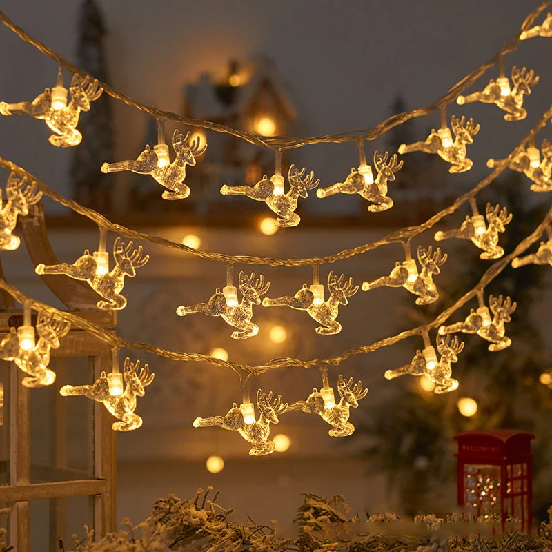 1,5/3M Weihnachtsbeleuchtung Schneeflocke Lichterketten Lichterkette Wasserdichte Sternkugel LED Lampe für Zuhause Weihnachtsbaum Garten Dekor