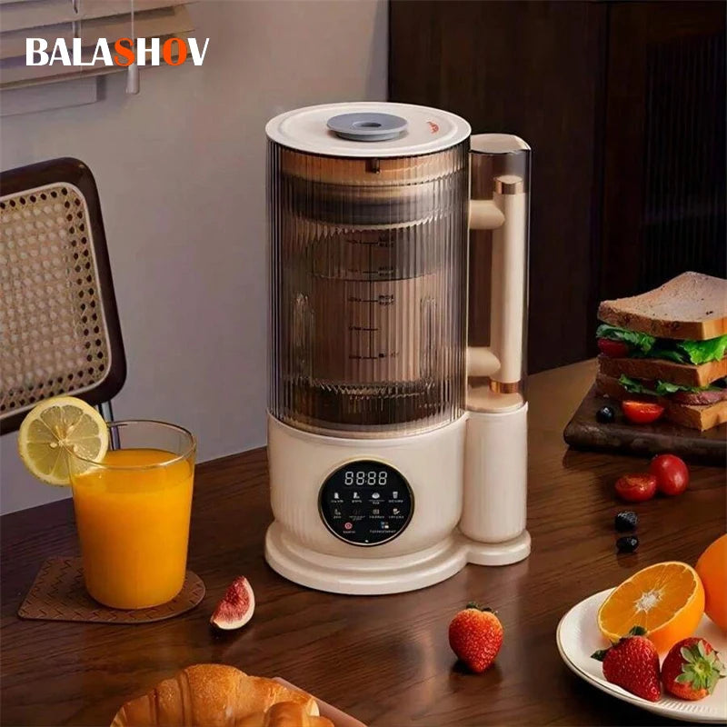 BALASHOV Multifunktions-Smoothie-Maker mit automatischer Sojamilcherhitzung, Eiswürfelrührfunktion und Saftzubereitung – Leiser Betrieb, Digitalanzeige