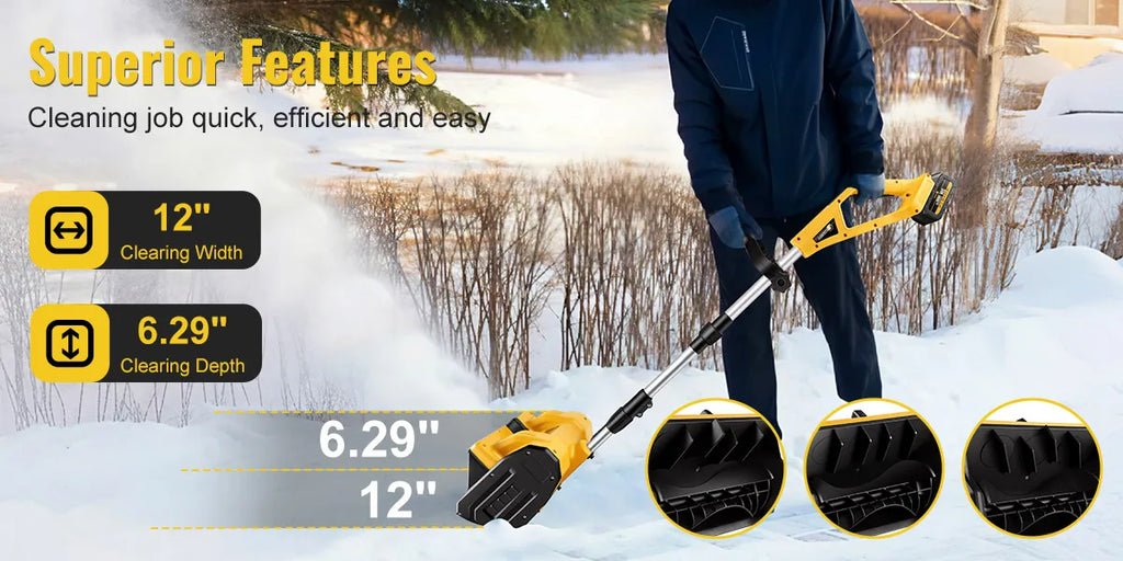 CONENTOOL 33000 U/min 1500 W faltbare elektrische Schneeschaufel 21 V Akku-Schneereiniger Schneefräse Gartengeräte für Makita 18 V Akku