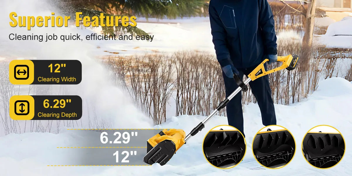 CONENTOOL 33000 U/min 1500 W faltbare elektrische Schneeschaufel 21 V Akku-Schneereiniger Schneefräse Gartengeräte für Makita 18 V Akku