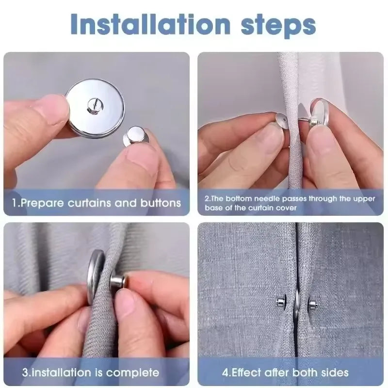 Magnetische Vorhangschnallen nagelfrei – Metall-Clip, 17/20/25 mm, 2–40 Stück