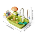 CONUSEA Kinder-Küchen-Spielset – Spülbecken mit elektrischem Wasserhahn, Zubehör, CE, ab 3 J.