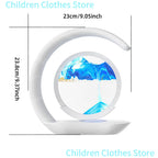 Treibsand Tischlampe Drahtlose Lade Schreibtischlampe 3D Sanduhr Ornamente Sand Malerei Nachtlicht für Büro Raumdekoration