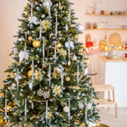 Wiederverwendbarer Weihnachtsbaum aus Metalldraht, Festivals, Dekor, silberfarben, Weihnachtsbaum, Lametta, Eiszapfen, schillernde Goldfarbe