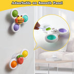 3Pcs Cartoon Insekt Zappeln Saugnapf Spinner Spielzeug Set Pädagogisches Rotierenden Rassel Baby Bad Spielzeug für Kinder