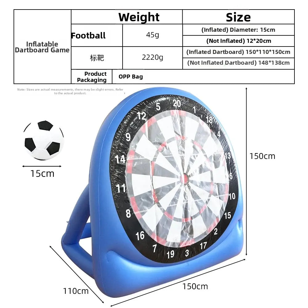 Wonflex Aufblasbare Zielscheibenmatte & Wurfspiel - PVC, Fuer Drinnen & Draussen, Ab 14 Jahren | Fussball & Dart | Familienspiel