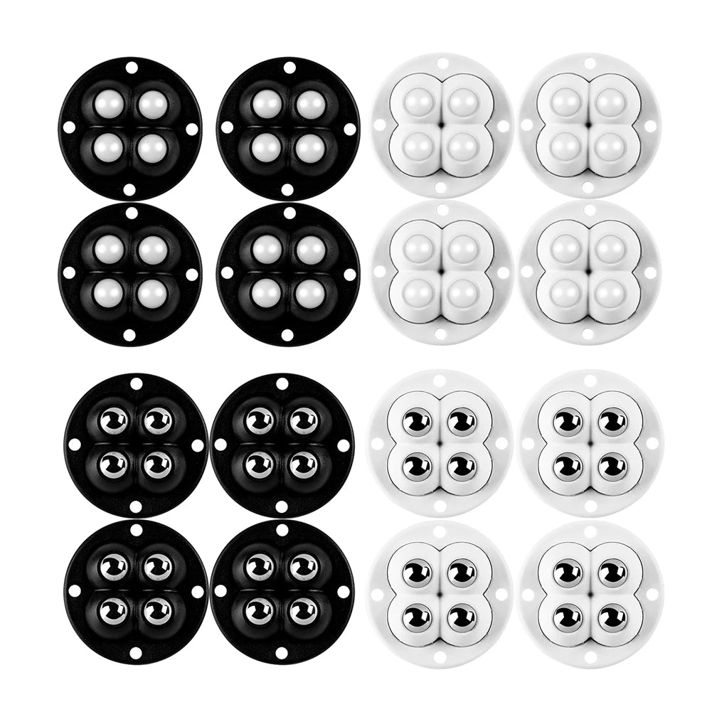 4 Stück klebrige drehbare Riemenscheibe, 360 Grad freie Drehung, selbstklebende Lenkrollen, Zubehör für Behälter, Aufbewahrungsbox, Möbel