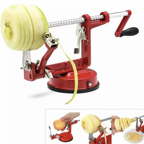 3-in-1-Apfelschäler, Edelstahl-Kern-Scheibenschneider, handgekurbelter Obstschäler, Schneidwerkzeuge, Küche, Apfelschneider, Entkerner