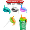 Multi-Color Beverage Can Opener Set with Protective Cover And Straw