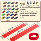 Flexible Rennstrecke Kinderspielzeug DIY Doppelspur Rennwagen Rampe Kompatibel 1/64 Autos Tragbarer Rolls Up Boy Weihnachtsgeschenk