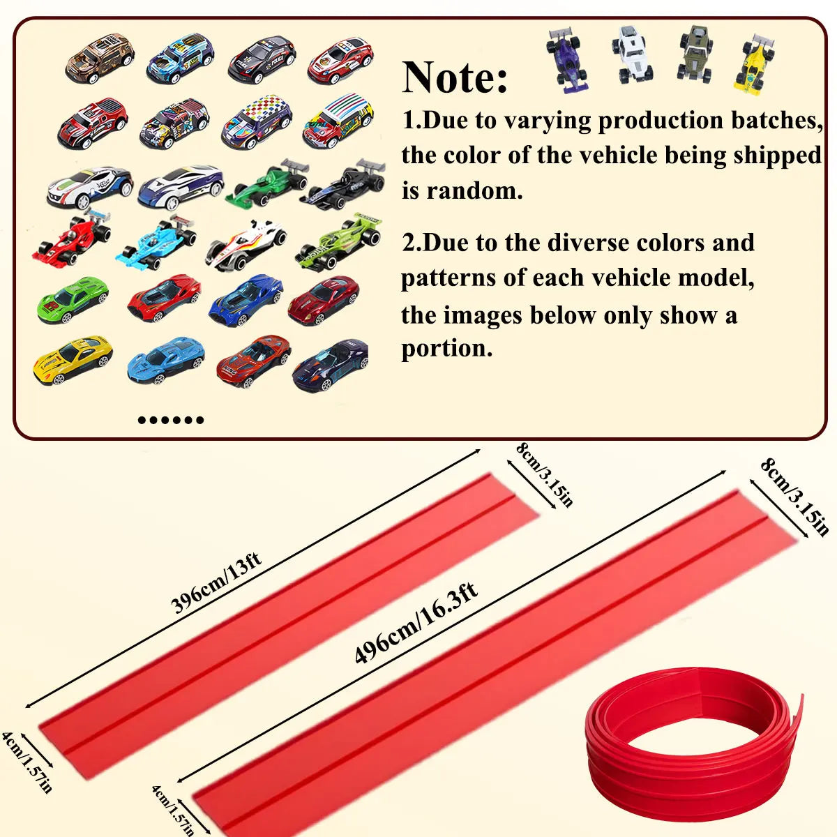 Flexible Rennstrecke Kinderspielzeug DIY Doppelspur Rennwagen Rampe Kompatibel 1/64 Autos Tragbarer Rolls Up Boy Weihnachtsgeschenk