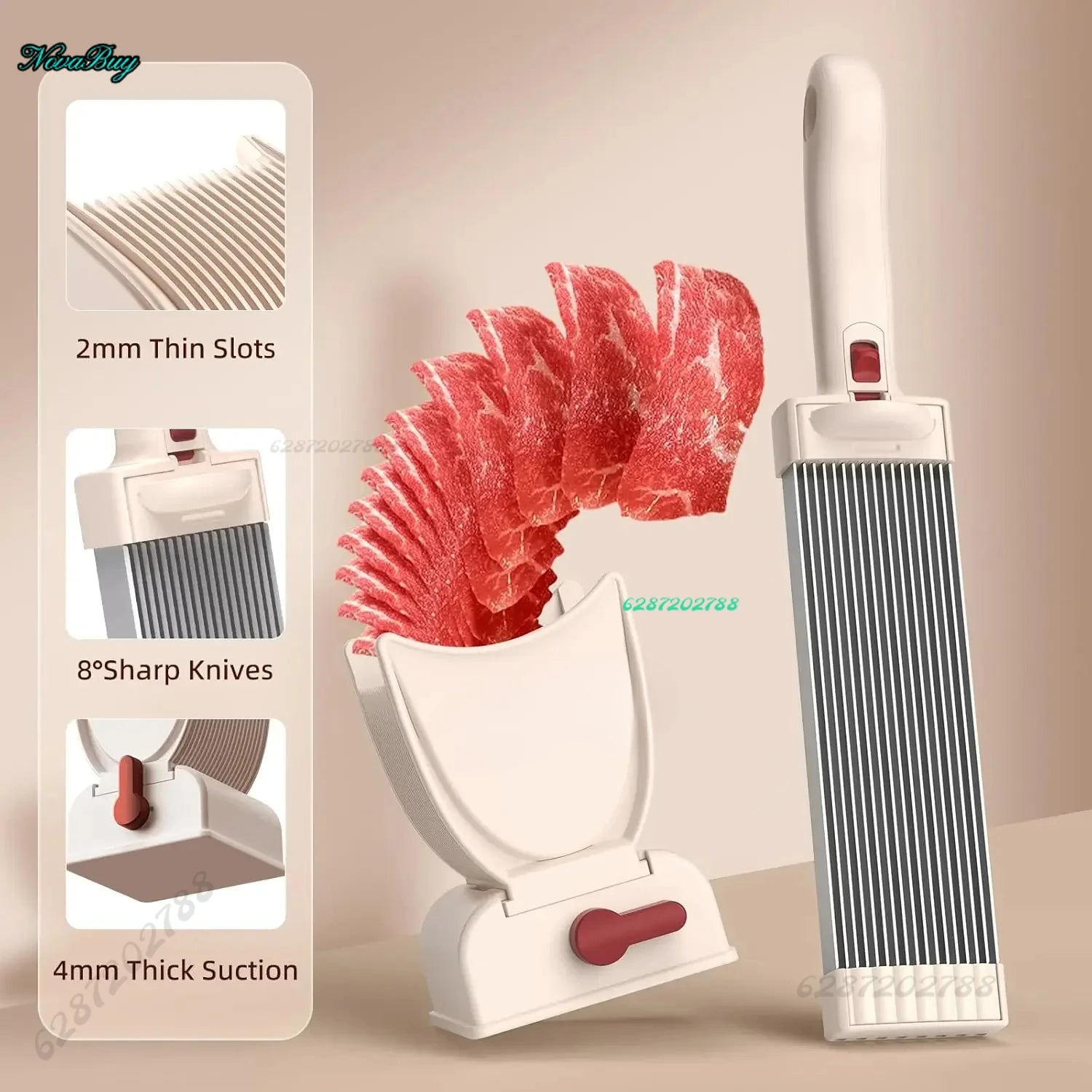 Fleischschneider, Hackmesser, Küchenmesserset zum Fleischschneiden, Zerkleinern, manueller Frischfleischschneider, Lebensmittelschneider für Rindfleisch