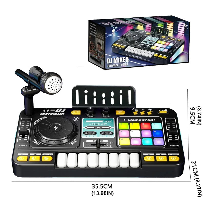 CONUSEA Kinder DJ-Mixer – Mikrofon, App-Steuerung, Klaviertastatur, 3–12 Jahre