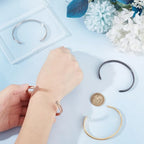 4er Set C-förmige Manschettenarambänder aus Edelstahl – DIY Schmuck