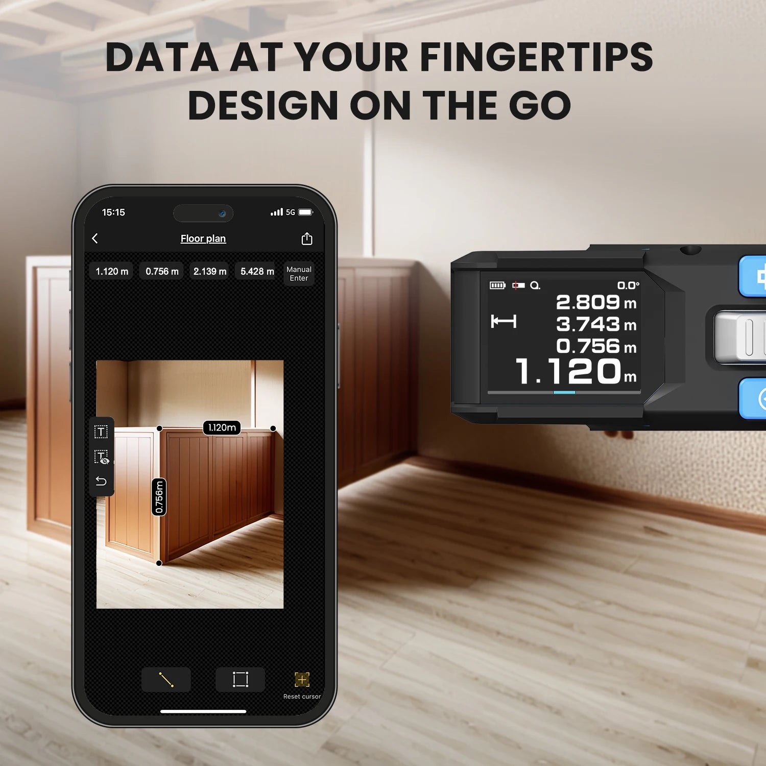 Acegmet dtx10 3-in-1-Messgerät. 2,0" ips-Display & Laser-Positionsmarkierung & 100 m Entfernungsmesser & Stahlband, Werkzeuge für Deko