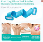 Silikon-Rückenwäscher für Duschbad, Körperbürste, Rückenwascher mit Griff für Männer und Frauen, Tiefenreinigung, Massage, Haut