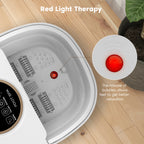 Fußblasenbad mit Massage-Heizfunktion, faltbares Fußmassagegerät, Fußreflexzonenmassage, Timer, mit 16 Shiatsu-Rollen